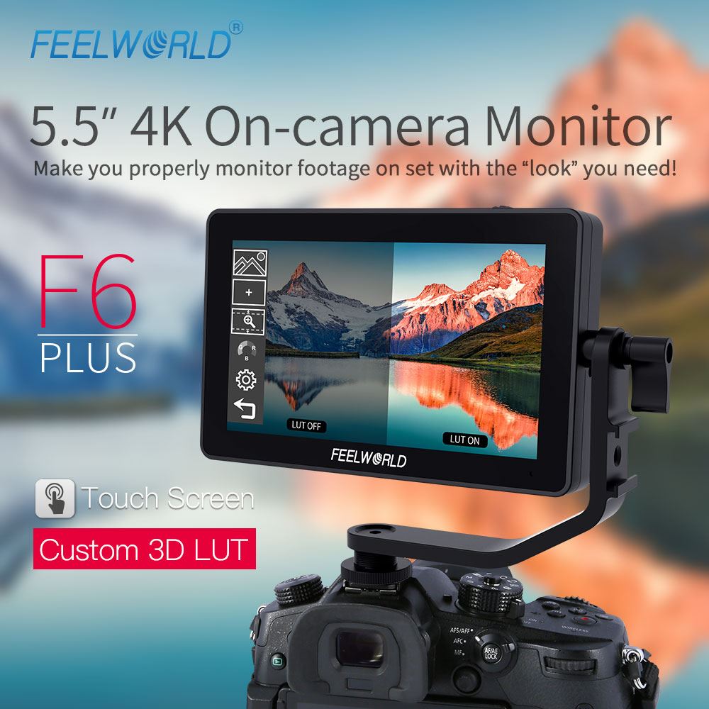 FEELWORLD F6 PLUS 5.5 inch 1920X1080 TOUCH SCREEN 3DLUT camera DSLR monitor 4K HDMI DC out !!