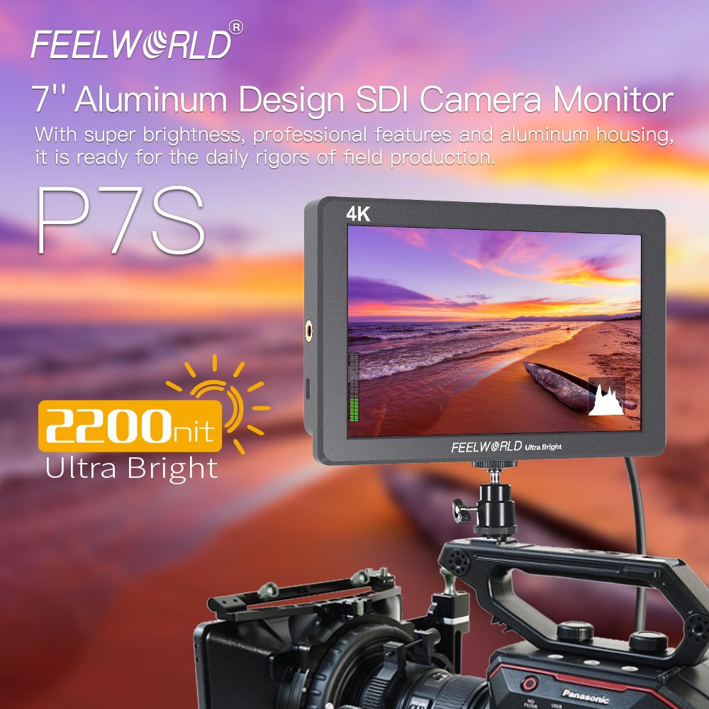 FEELWORLD FWP7S is a full HD monitor with 2200 nits of brightness, HDMI&SDI port