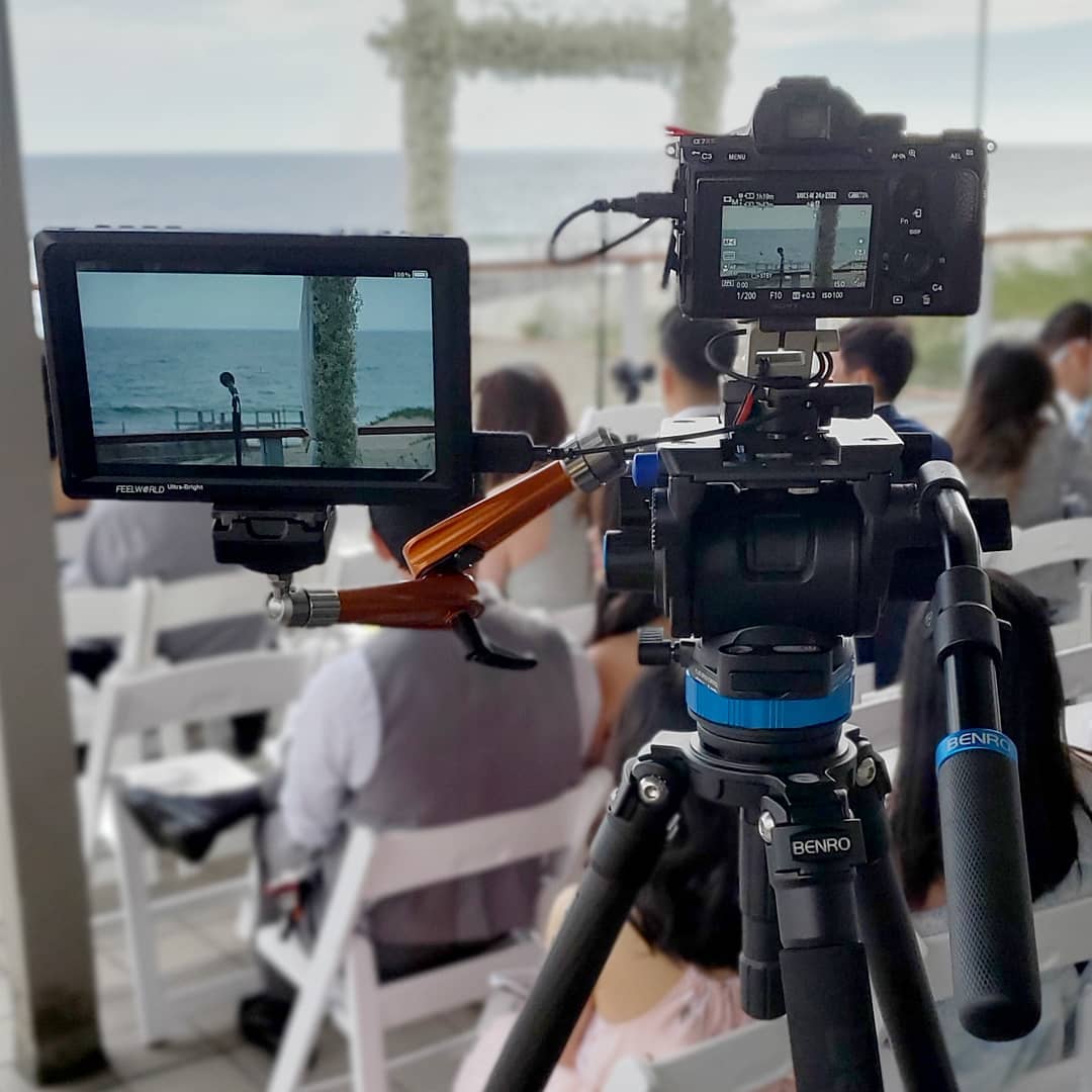 Ceremony right on the beach. Enjoying the view with @escmediaco Thanks to @andycinegear for sending me their ultra thin HDMI cable. This is definitely the thinnest HDMI cable I got. Sony A7III...