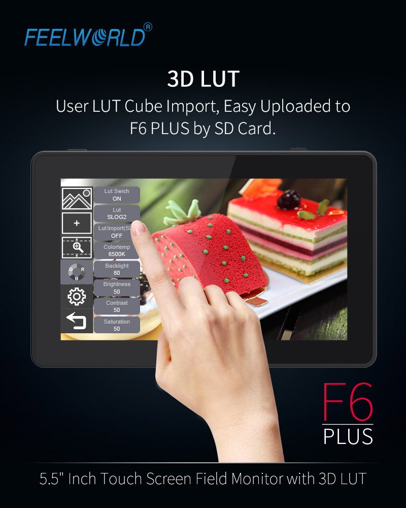 FEELWORLD new release F6 PLUS 5.5’’ inch touch screen field monitor provides user LUT cube import, easy uploaded to F6 PLUS by SD card. Make color calibration easier. Directly to any DSLR or HD/4K video camera, and send the signal to other monitors, convenient for directors and photographers to monitor simultaneously. Optimizes the workflow and improves work efficiency.  Follow Feelworld...