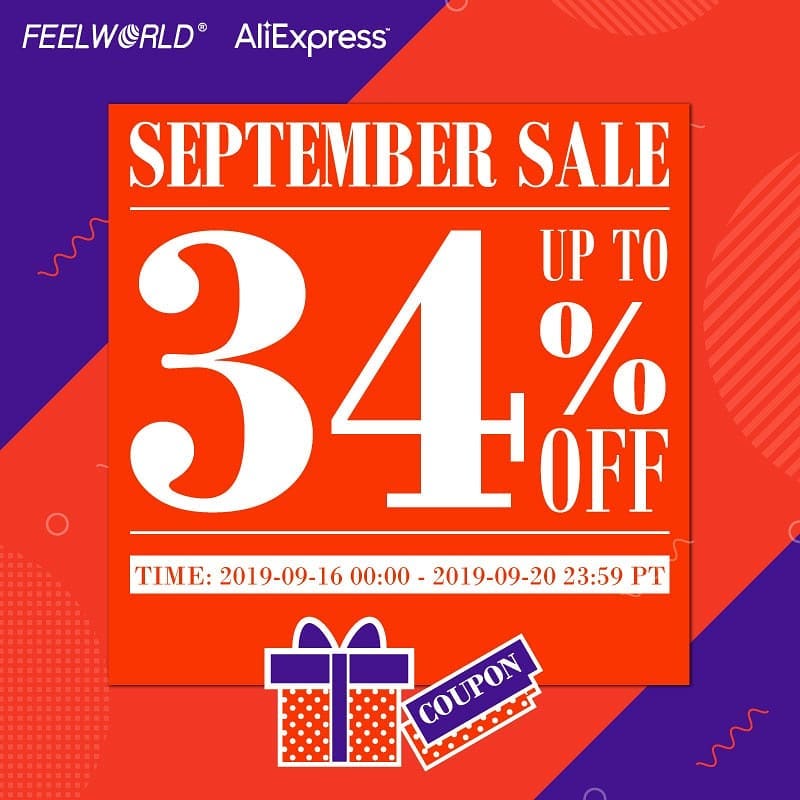 Good news! A Hot Promotions in FEELWORLD field monitor - AliExpress September sales is coming