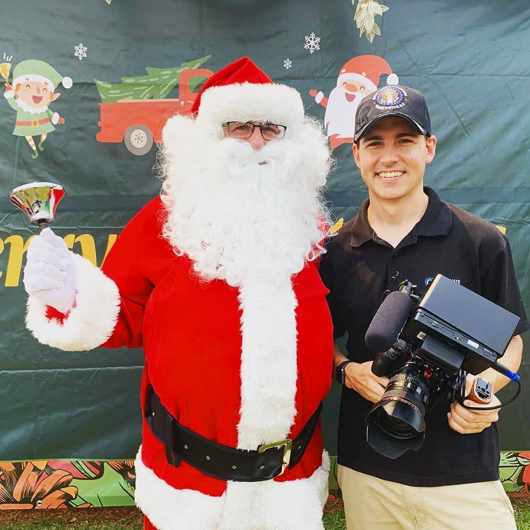 Working with the big man today. I’m filming a Christmas event down at Tweed Heads. 