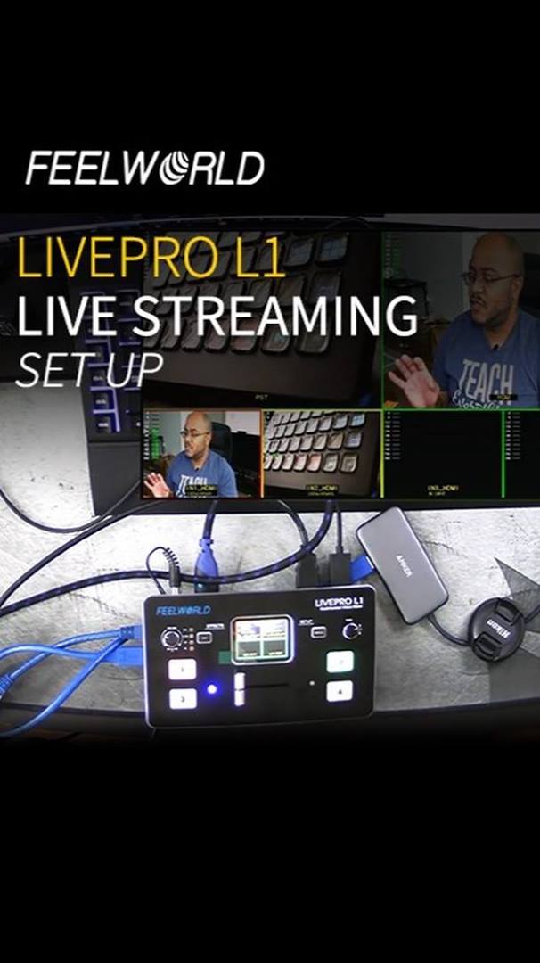 FEELWORLD LIVEPRO L1 is a great mini video switcher, with 4 x HDMI inputs, 1xHDMI output. Flexible and exquisite control panel is easily and simply to operate. Portable size is ideal for mobile video application. You can live stream to many platforms such as Youtube, Tik Tok, Facebook, Zoom etc. through USB3.0. 14 transition effects and 9 layouts PIP mode can be switched via T- BAR. Review by: AJaytheCEO... Shop Now: www.feelworld.ltd