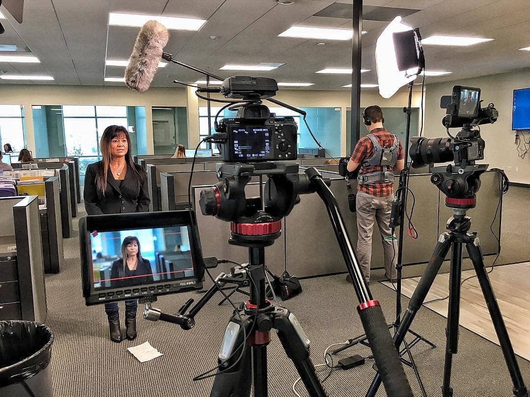 Corporate interview shoot. 😎 🎥 Usually fun when shooting and capturing interesting visuals for big cooperate company. 