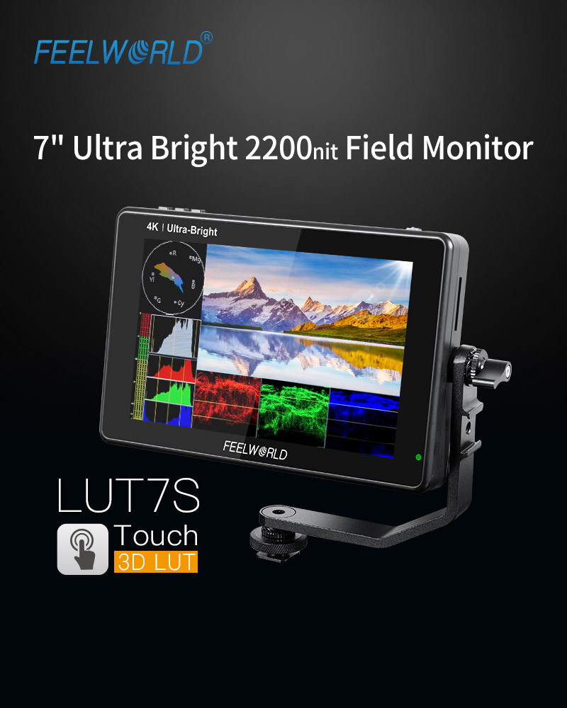 New Release: Crazy best budget price 7 inch field monitor FEELWORD LUT7, LUT7S  2200nit ultra bright  1920x1200 FHD resolution