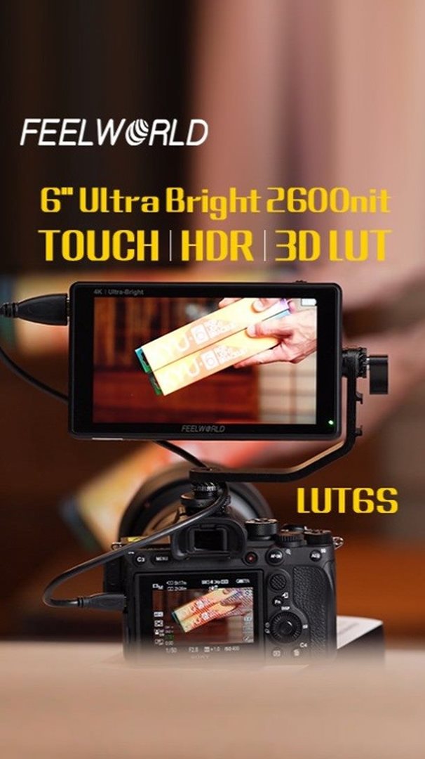 One of the cheapest high bright and SDI monitors on the market, is the Feelworld LUT6S worth it?  It is a 6" ultra bright 2600nits field monitor ,  viewable directly in the sunlight. Portable lightweight , suitable for handheld stabilizer . With waveform, HDR, 3D LUT ect. functions.   Review by： Scott Dumas 👏 Shop now: www.feelworld.ltd