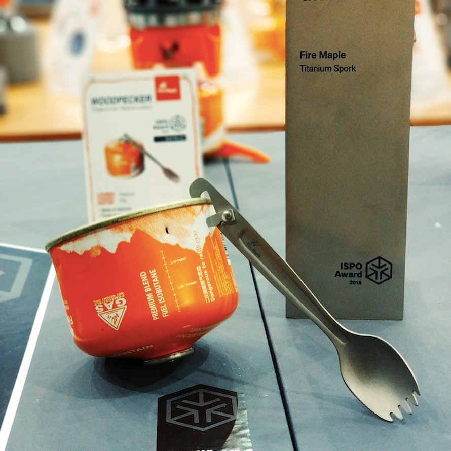 @ispo.acceleratingsports thanks for the Gold Award! The Woodpecker is a lightweight titanium, spoon, fork, and gas cartridge punch. At less than 1oz, it's made to be carried on any adventure.