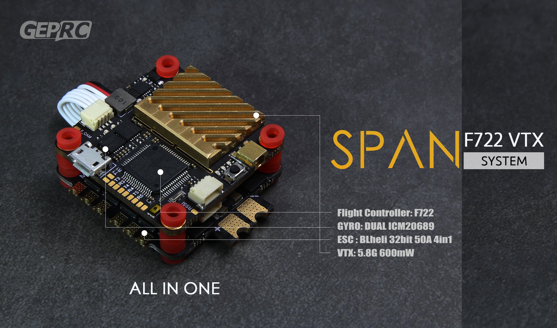 SPAN F722 VTX is Ready,All IN ONE FPV electronic System.Simple installation method, compact space.