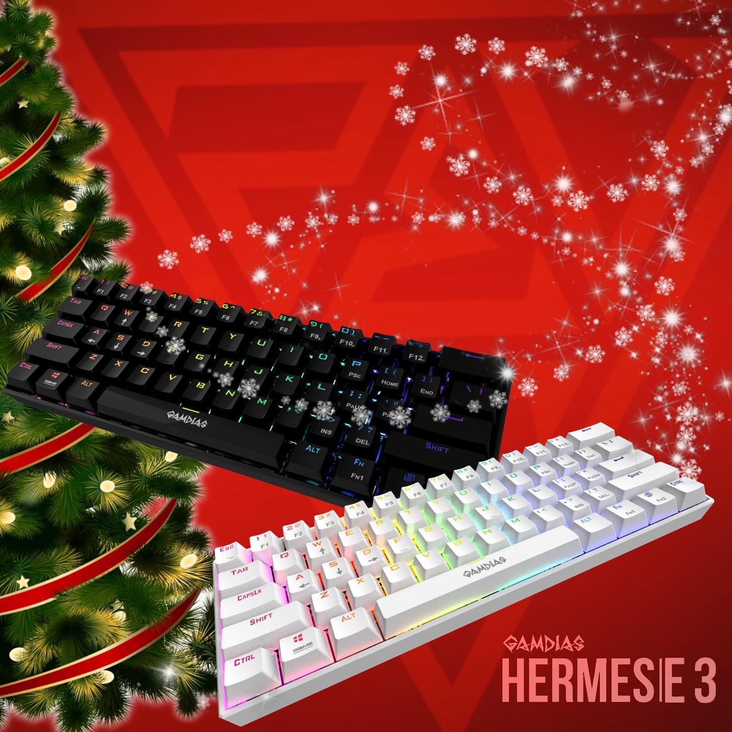 Ready for 🎁 this Holiday?! ✌🏼More Days Before Christmas☃️! 🎉Happy Holidays from GAMDIAS to all of you!🎉... ============================== HERMES|E3 GAMDIAS First 60% Mechanical Gaming Keyboard! Gain back your gaming estate of your desk! ==============================