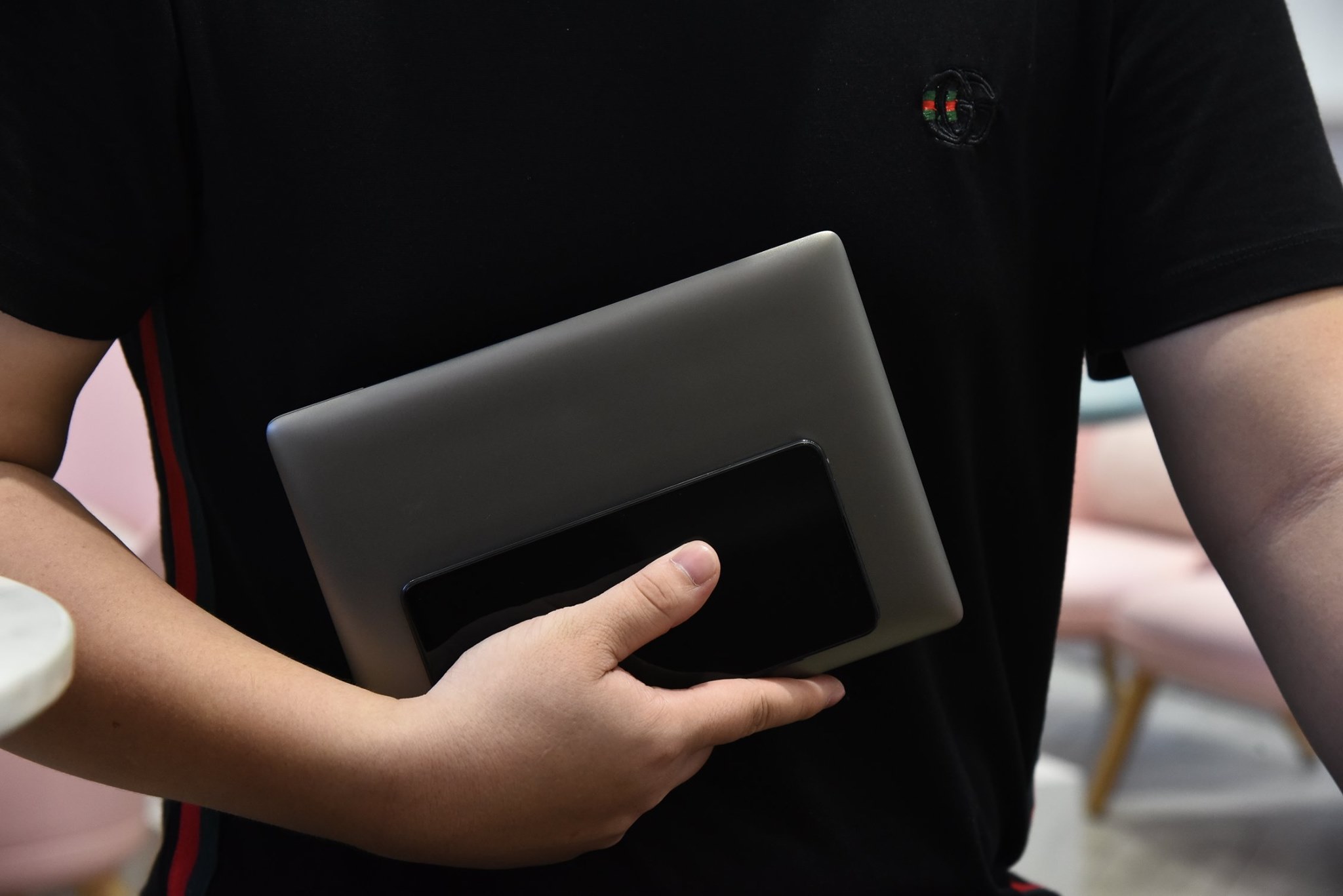 The size just similar as note book, a laptop wherever you can carry.