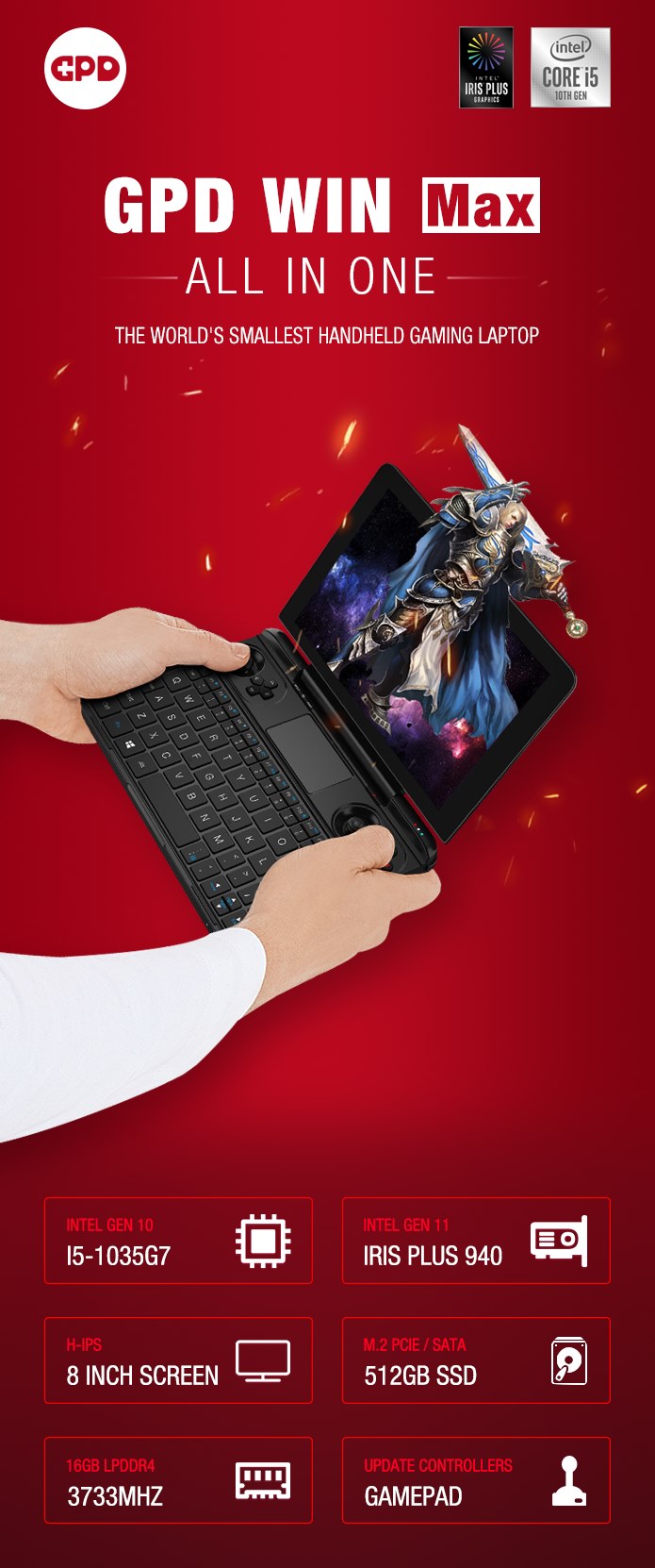 Background for Product development GPD WIN 2's processor is not powerful enough to run the latest AAA gaming titles, and its mouse + keyboard control mode is deemed somewhat inconvenient for playing online games. All these disadvantages make it hard to call WIN 2 a full-featured gaming console.