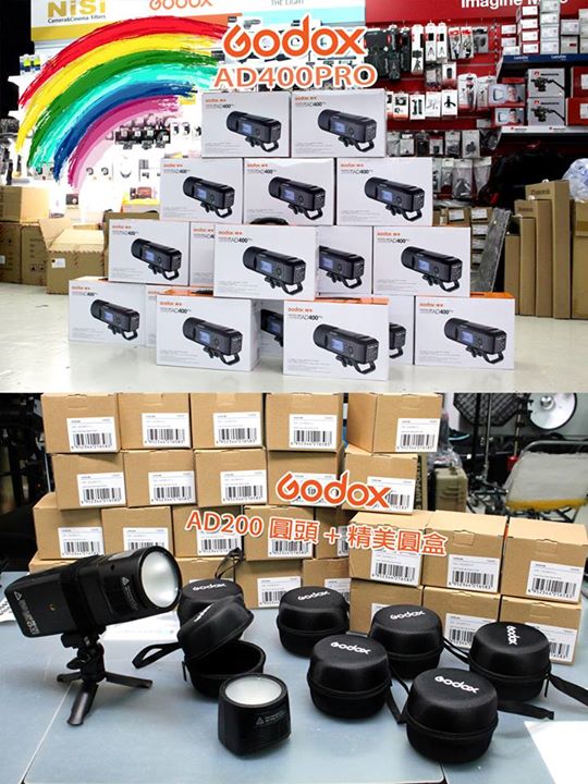 Hi Guys,Godox AD400 PRO And H200R Round head for AD200 Mass in stock.Free shipping 5-7 days expedited express service.Don