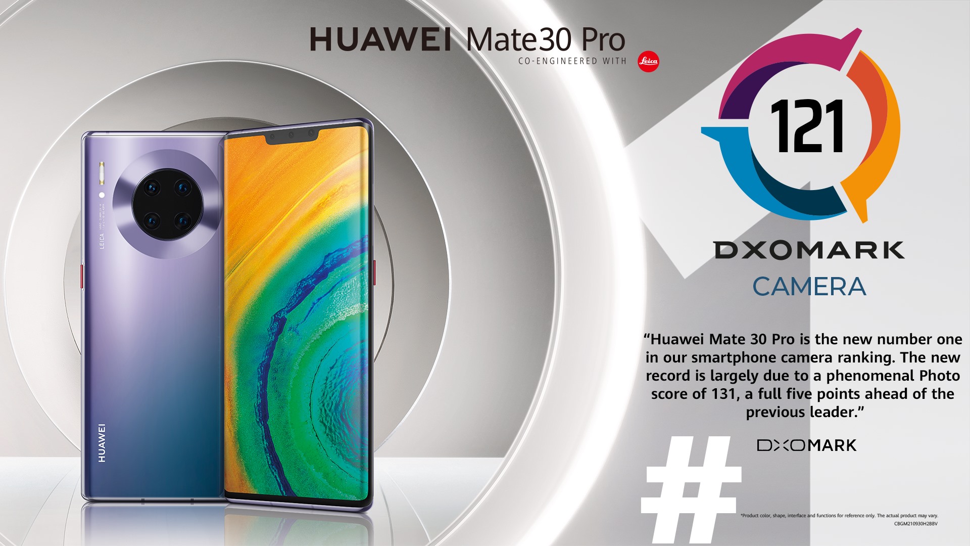 News just in – The highest ranking 121 DXOMARK ever! Our #HUAWEIMate30 Pro takes the throne with its record-breaking camera capabilities 📸 