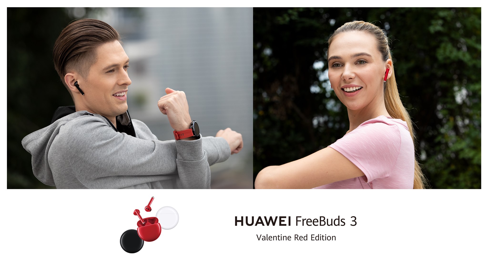 Helping you discover those tunes that you both like 💕   -​ stay effortlessly connected to your loved ones with #HuaweiFreebuds 3, now in our new Red Edition. ​