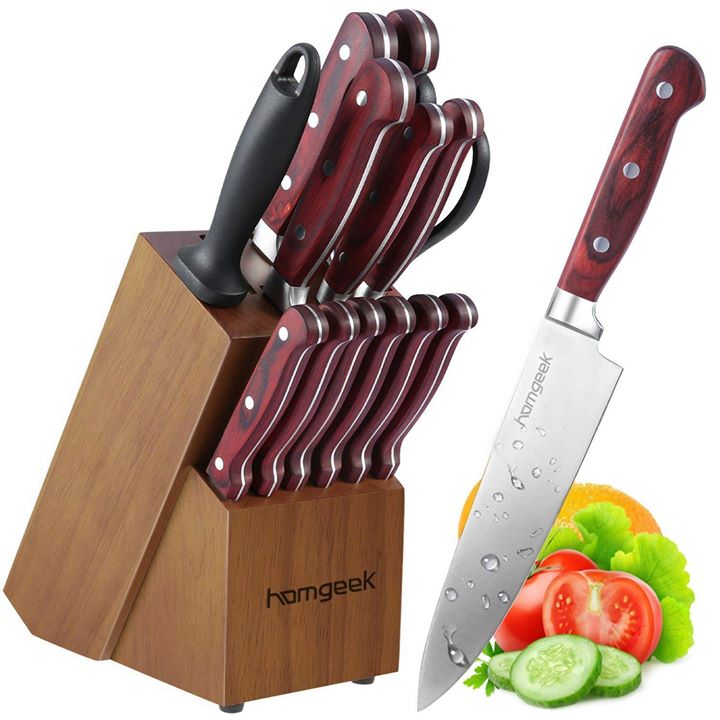 Hey, everyone! This is our new product👉#Homgeek 15pcs Kitchen Knife Set 