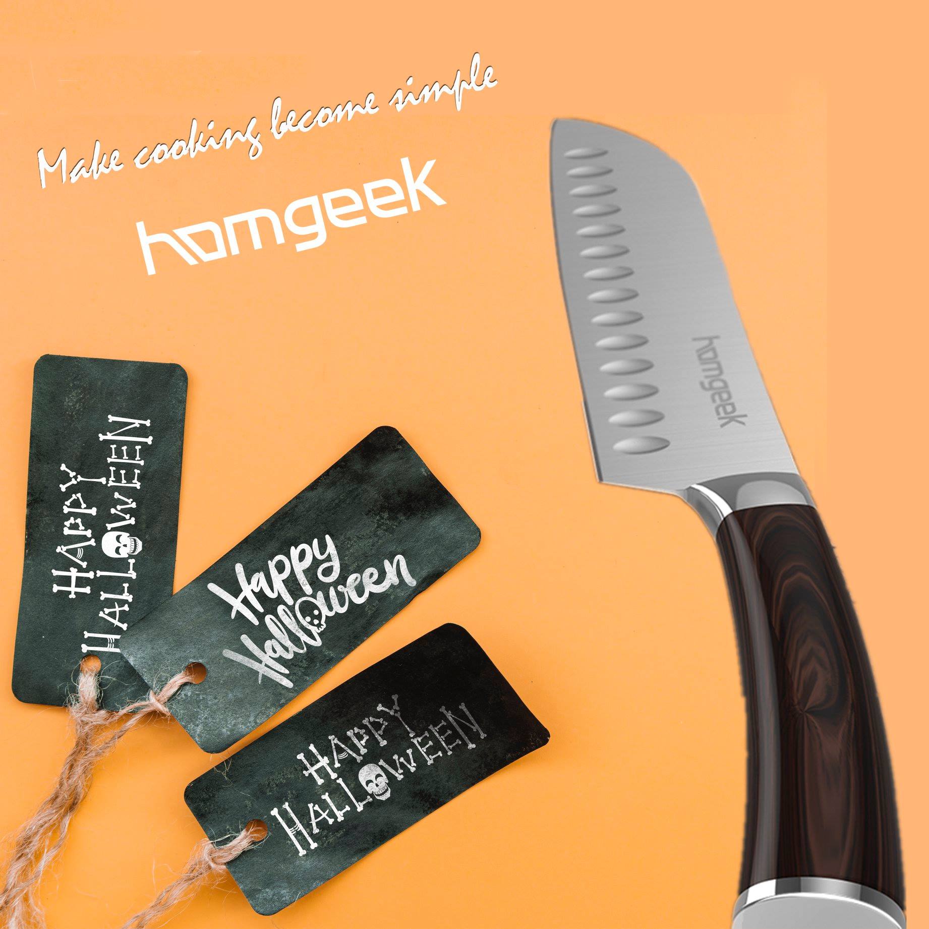 Lightweight material combined with non-slip sturdy handle, #Homgeek 7" Sharpen Knife gives you an effortless cutting experience😉