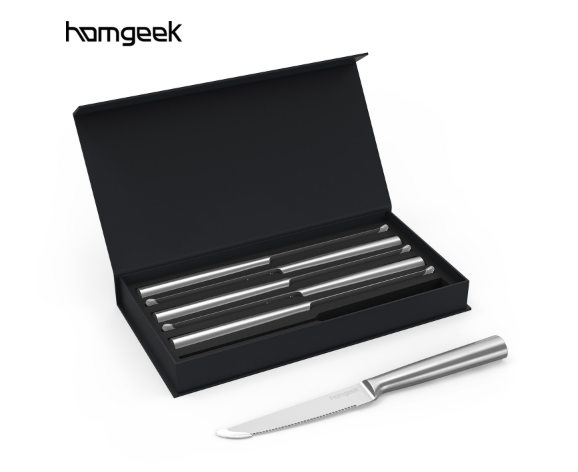 #Homgeek 6-Piece Steak Knife Set is comfortable to hold and very sharper. They also come in a really nice presentation box so can be given as a gift🎁