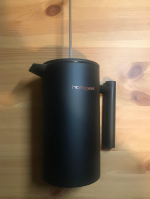 #Homgeek French Press Coffee Maker has a nice black color and a metallic design that looks elegant. And it truly makes the best cup of coffee than drip machines.