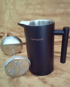 #Homgeek French Press Coffee Maker is made with the finest Stainless Steel that is sturdy, and modern with clean lines and premium workmanship. Double-wall construction keeps the coffee temperature for a longer time.