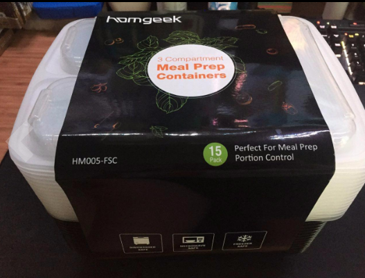 #Homgeek 15-Pack 32oz Meal Prep Containers features 3 different compartments, you can freeze or take with you a complete meal just in one container.