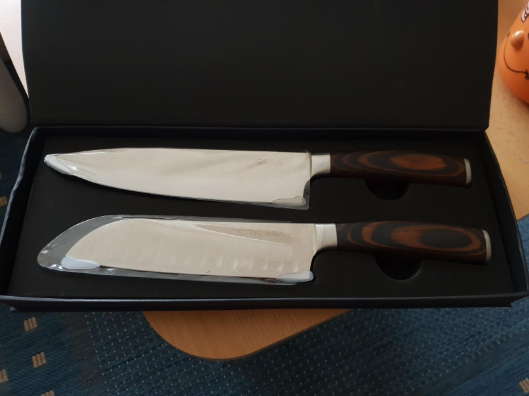 #Homgeek Germany Steel Chef Knife & Santoku Knife Set meet your different cutting or chopping demand. 