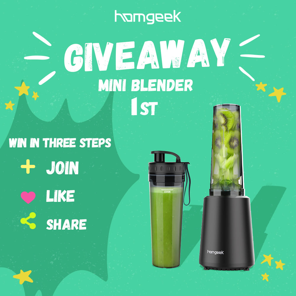 🏆CONTEST ALERT 🏆 Here's your chance to win the Homgeek gift ! 💸Mini Blender   