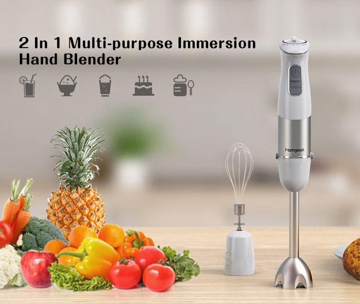 Starting your day with smooth & healthy juice! #Homgeek 1000W 2-in-1 Hand Blender, 6 adjustable Speeds + Turbo Function.