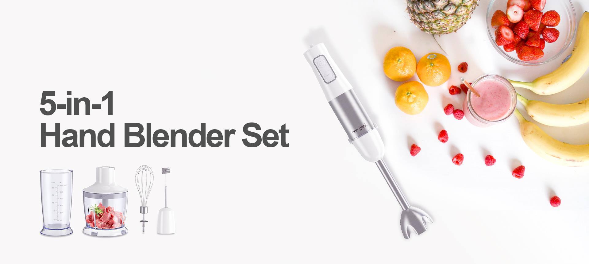 🤩Make healthy Food puree with 5-in-1 Hand Blender in an instant🍉🍇🍒🍍