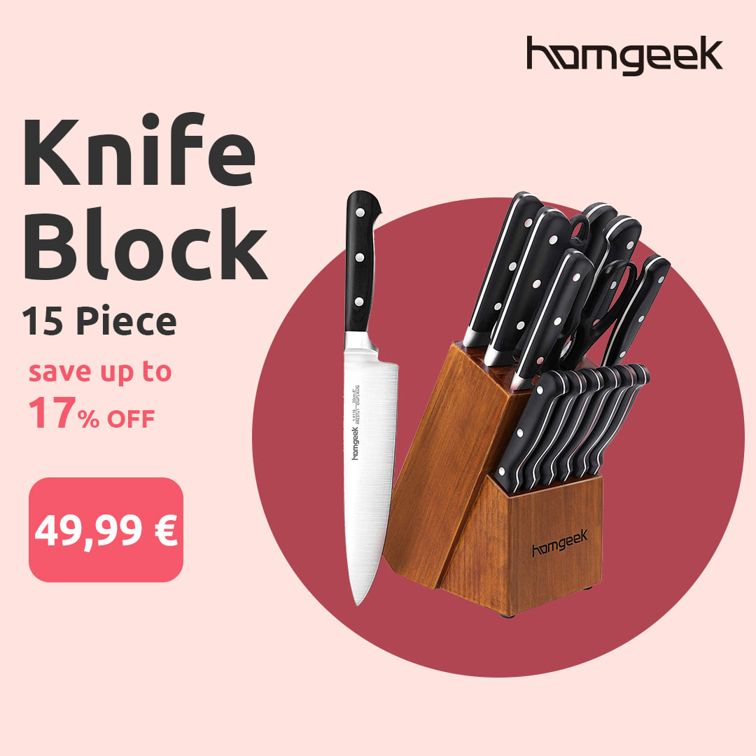 🥰SAVE 17% FOR 15 Piece Knife Block  Only 49,99 € #it #fr #amazon #knife  #promotion 