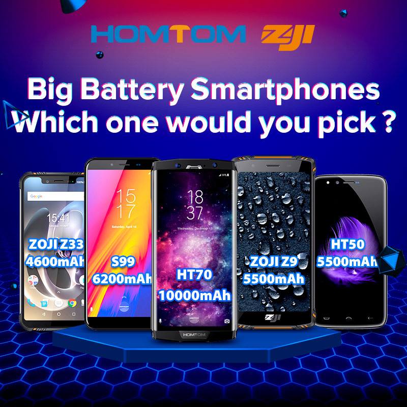 🔥🔥HomTom Big Battery Smartphones,which one would you pick🏆?➡https://www.tomtop.com/brands-homtom-391/?aid=sqttseo